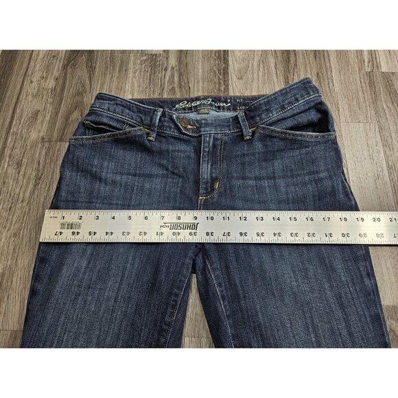 Eddie Bauer Jeans Womens 8 Curvy Trouser Denim Pants Wide Leg Specially Dyed - Picture 12 of 15